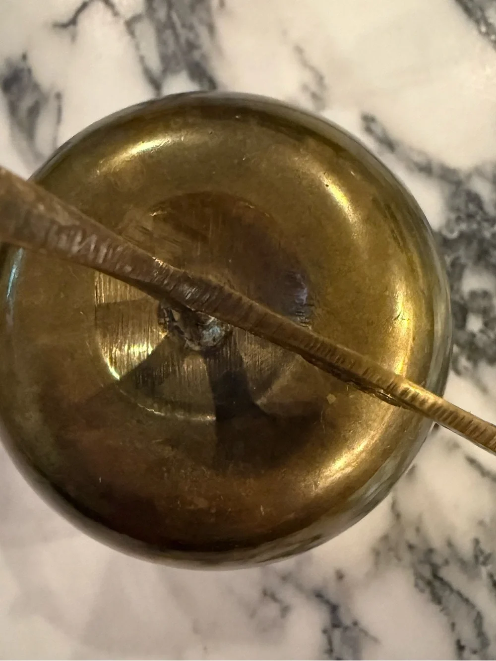 Vintage solid Brass Apple Paperweight - Mid Century Modern Desk Decor